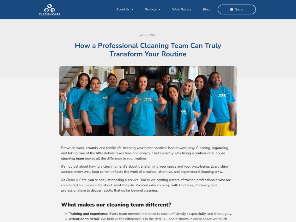 Professional Cleaning Team